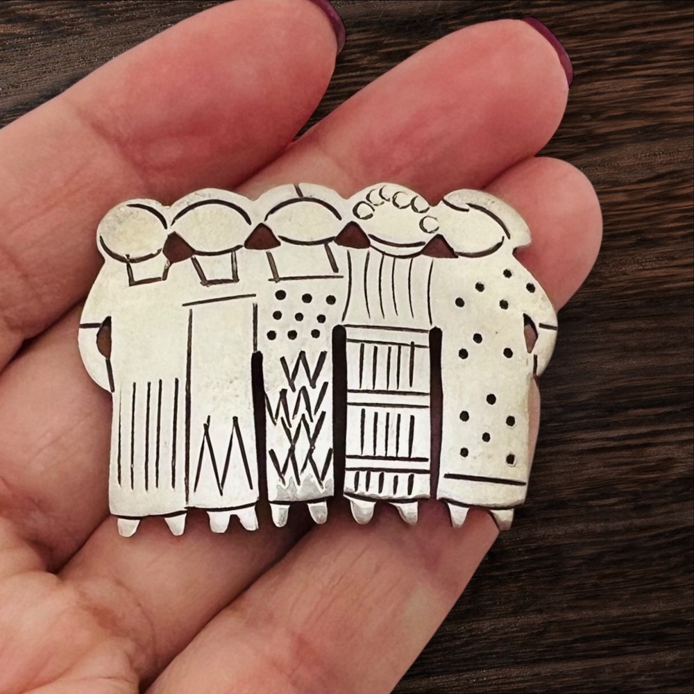 Silver Tribal Design Brooch